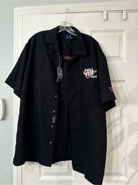 Full Tilt Black Short-Sleeve Button Down Poker Shirt